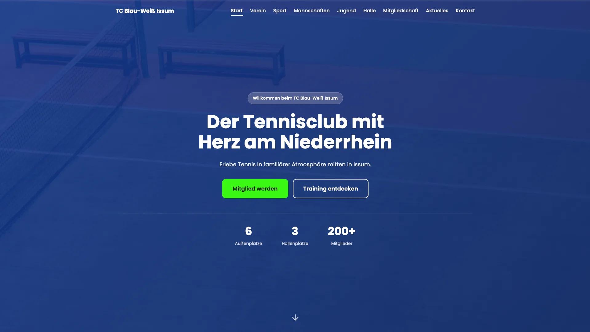 Webdesign Issum: TC Blau-Weiß Issum Website von SPX Studio