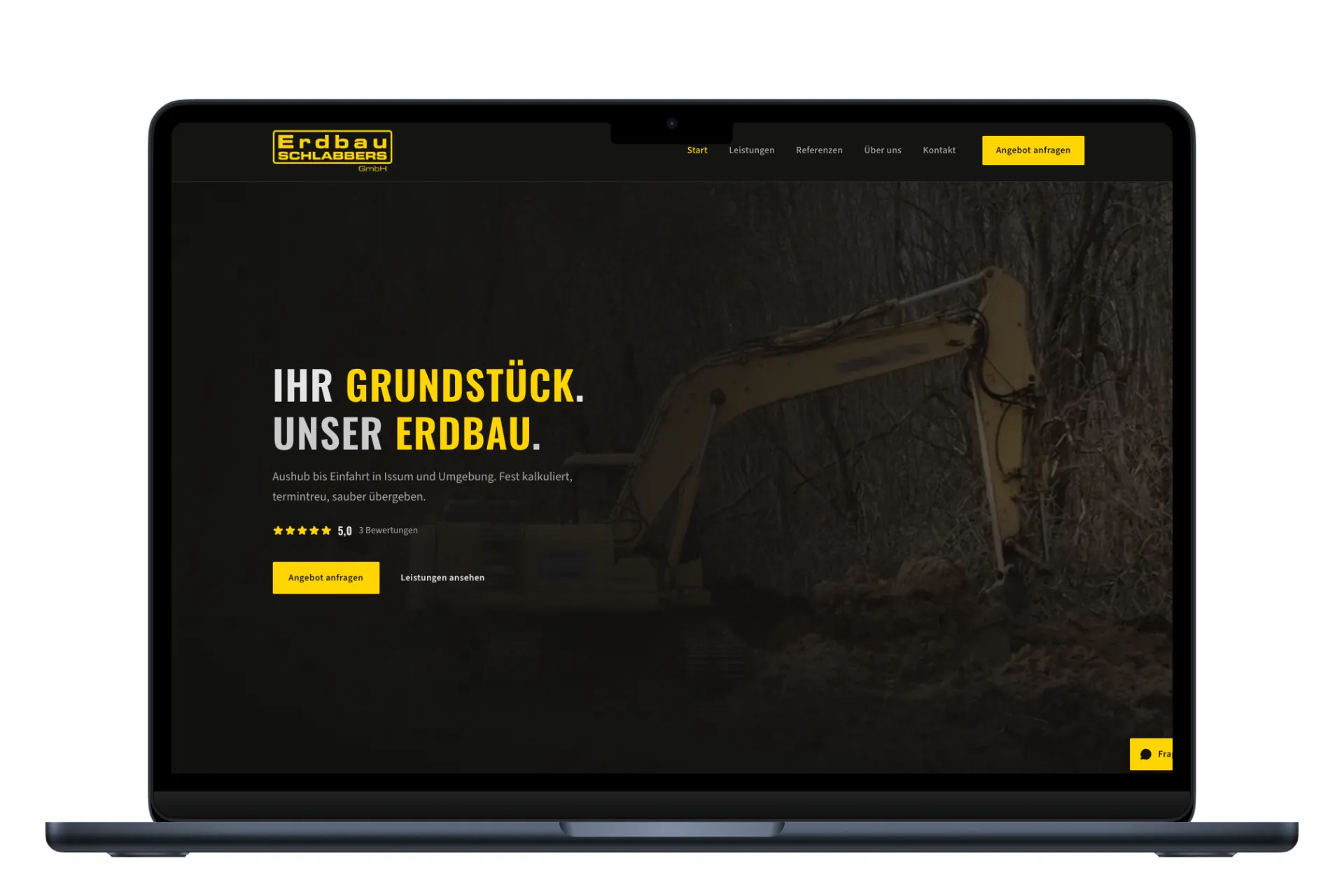Erdbau Schlabbers — Website-Mockup